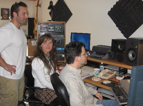 Corina Brouder in the recording studio in Virginia Beach