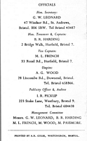 Vassall cricket, 1970 - officials