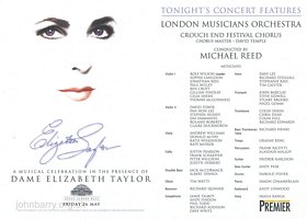 Elizabeth Taylor – A Musical Celebration – Royal Albert Hall, London
