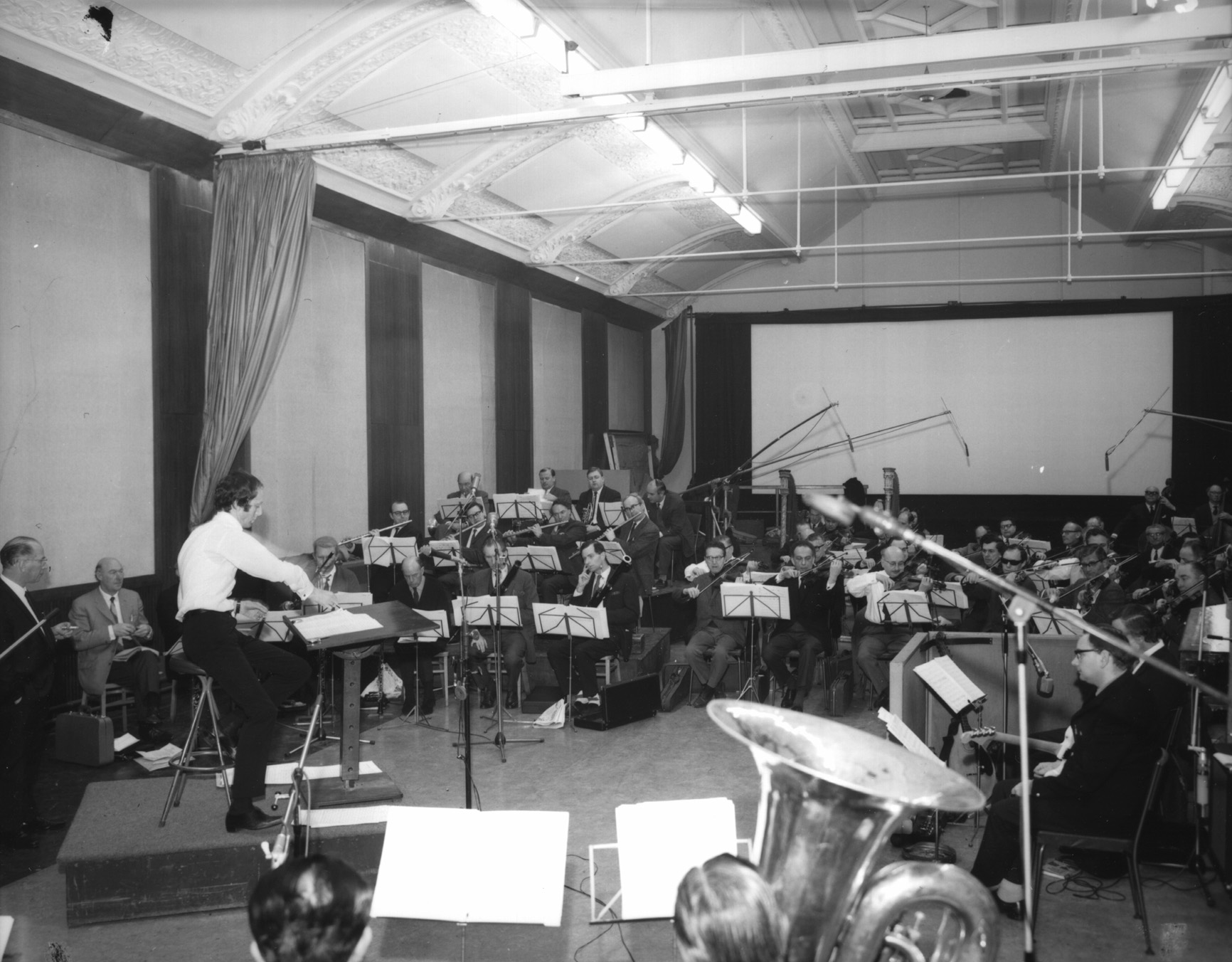 John Barry conducting the orchestra for You Only Live twice