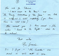 Reply Ron Grainer to Geoff Lovell