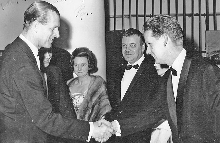 Ron Grainer meets HRH The Duke of Edinburg, at the premiere of The Finest Hours